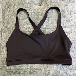 Oiselle hi twenty black sports bra size 10